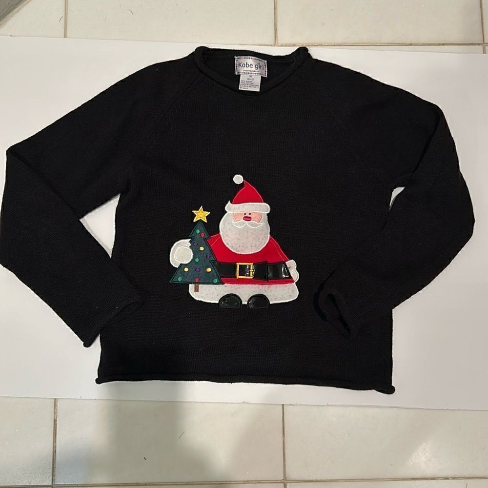 Vintage Girls Santa Sweater